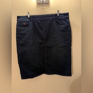Esteez Dark Wash Denim Pencil Skirt | Modest Stretch | Size 14